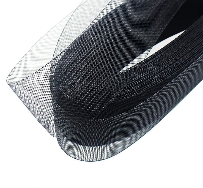 Abbaoww Stiff Black Horsehair Braid 4 Inch Wide 25 Yards for Sewing Wedding Dress Dance Gowns Accessories Shaping Trimming - Image 4
